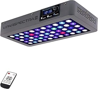VIPARSPECTRA 165W LED Aquarium Light Dimmable Full Spectrum LED Reef Lights for Coral Saltwater Fish Tank, Remote/Timer Control, Programmable Auto On/Off, Blue/White Dual Channel Brightness 0-100%