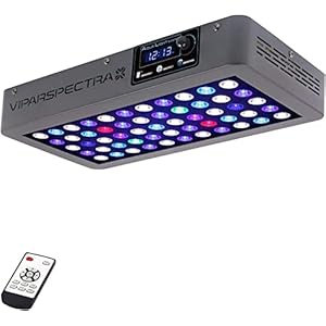 VIPARSPECTRA 165W LED Aquarium Light Dimmable Full Spectrum LED Reef Lights for Coral Saltwater Fish Tank, Remote/Timer Control, Programmable Auto On/Off, Blue/White Dual Channel Brightness 0-100%