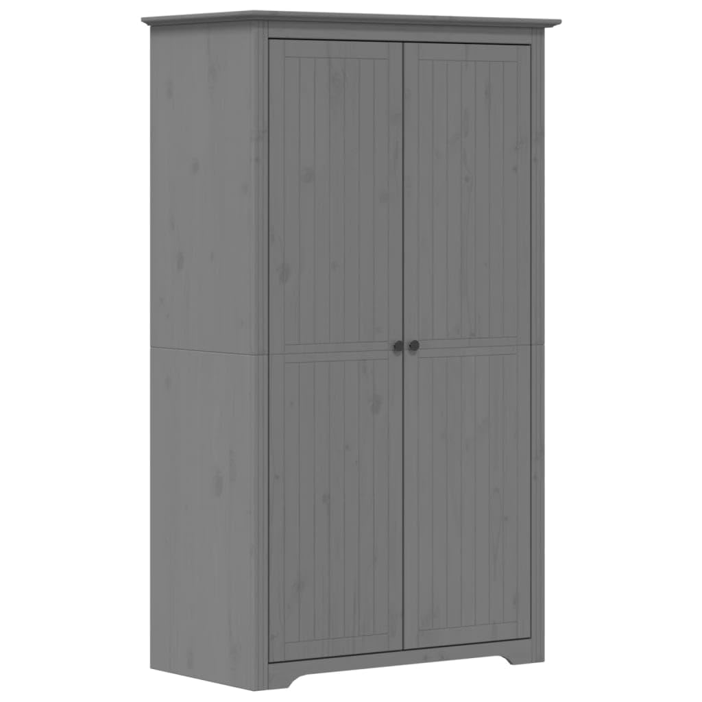 Szafa BODO Szara 99x53,5x173 cm z Litego Drewna Sosnowego z Drążkiem