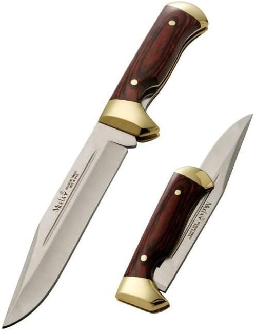 LO TRINCO YO Muela Cuchillo plegable PL-18R con hoja de acero inoxidable MoVa de 18 cm y empuñadura de madera coral.para Caza, Pesca, Supervivencia y Bushcraft