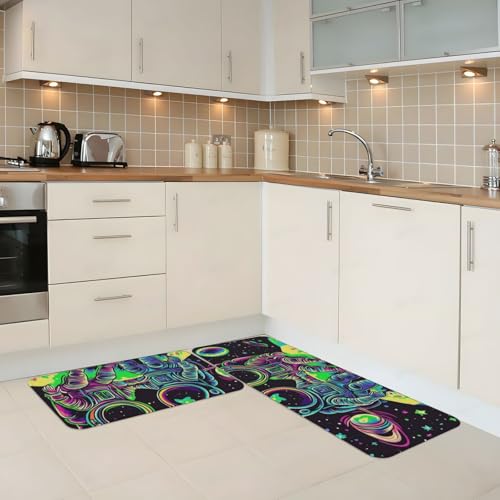Alfombrillas de cocina para lavandería y hogar con estampado de astronautas 3