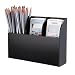 Hipiwe Wall Mount Remote Control Holder Clear Acrylic Media Organizer Storage Box Coffee Table and Nightstand Convenient Remote Control Caddy ... (Three Compartments Black)
