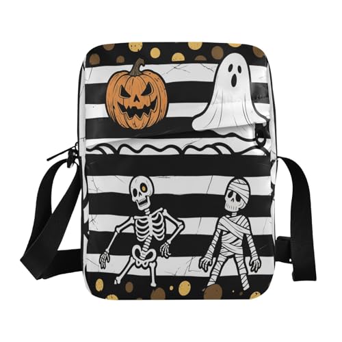 messenger bag shoulder bags Shoulder Handbags For Women Adjustable Strap for School School- Black Skeleton Halloween