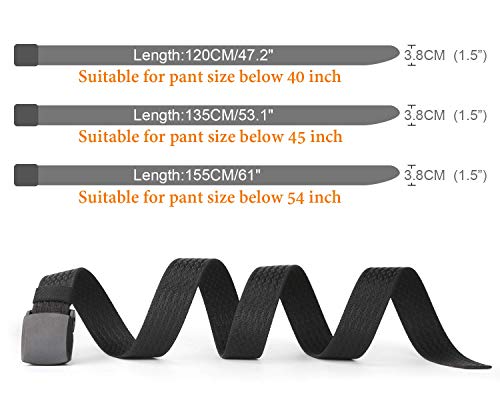 Jasgood Nylon Outdoors Hiking Unisex Belt Tactical Gun Belt Police Duty Belt With 2 Plastic Nickel Free Buckle,1-2 Black 2-Pant Size Below 43" #TOP5