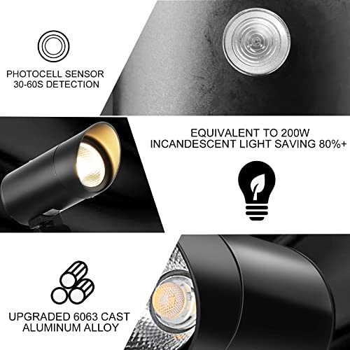 Cinoton 30W Led Landscape Lighting Outdoor With Photocell Sensor 120V Waterproof Dusk To Dawn Directional Uplight With Us 3-Plug And 6.6 Ft Cord Tree Flag Spotlights With Spike Stand 3000K Warm White #TOP2