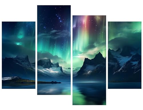 Peinture Diamant 5D complet contre le stress, grand tableau aurore lac 160x107