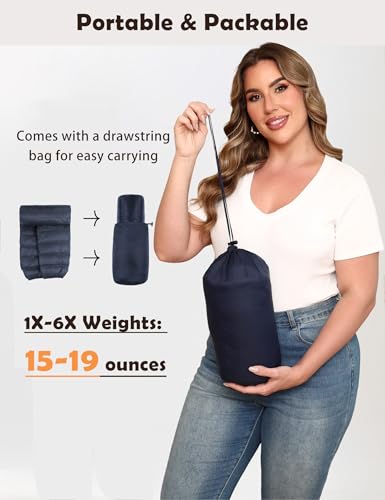 MIDNIGHTSUN Plus Size Women’s Navy Puffer Jacket: Lightweight, Packable & Cozy for All Seasons - Image 6