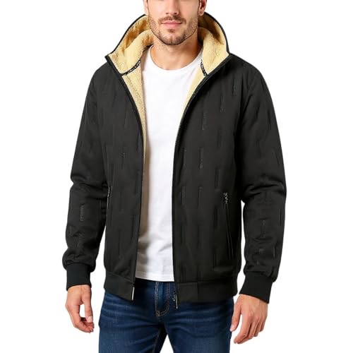Generisch Cazadora Acolchada Hombre Ropa Termica Moto Chaqueta de Abrigo Lana Invierno de Ski Chaqueta Deportiva Forros Ligera Chaquetas Invierno Para Hombre Negro M