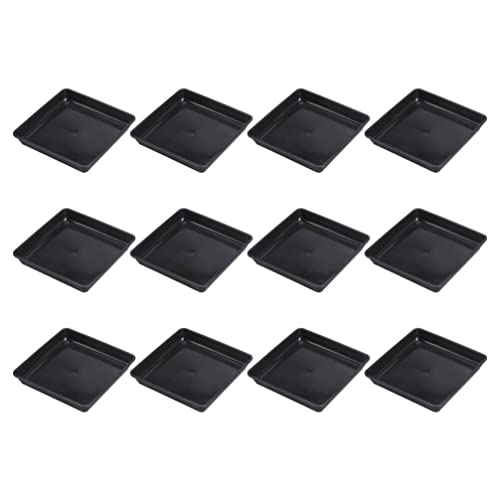 Happyyami Plant Pot Saucers 12Pcs Square Plant Saucers Flower Pot Bottom Indoor Outdoor Water Drip Trays Protect Surfaces Clean for Flower Bonsai 15cm
