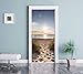 XXXCH 3D Türaufkleber 80X200CM dreidimensionaler Strand Türtapete selbstklebend TürPoster - Fototapete Türfolie Poster Tapete Meer Aufkleber DIY Selbstklebende Wandbild PVC Wasserdichte Tapete