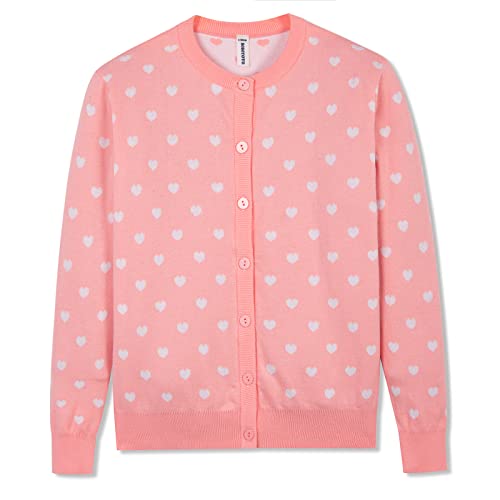 Boboyoyo Girls Cardigans 100% Cotton Kids Heart Cardigan Sweater Long Sleeve Toddler Girl Soft Knit Cardigan #TOP20