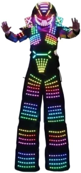 Full Color Remote Control LED Robot Costume Clothes Stilts Walker Suit Digital Screen DIY Text Image