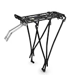 Flexzion Bike Rear Rack, 55 lbs Adjustable Bicycle Rear Rack for Back of Bike, Aluminum Bike Cargo Carrier for 26-28 Inch Wheels, Rear Mount Luggage Platform for Commuter, Touring & Cruiser Bikes