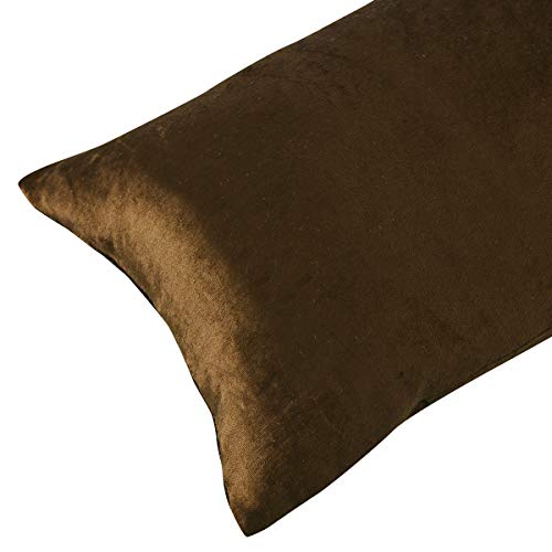 Image of GIGIZAZA Decorative Lumbar Pillow Covers,12x20 Chocolate Velvet Cushion Covers,Sofa Couch Pillow Cover Set of 2