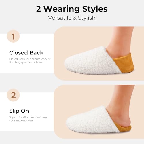 HomeTop Women's Plush Slippers with Collapsible Microsuede Heel Indoor House Shoes2