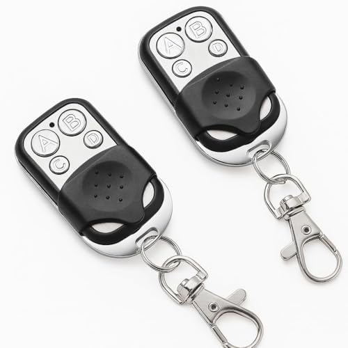 Set of 2 Universal Automatic Gate Remote Controls - 433.92MHz Frequency Fixed Code Compatible with Most Models (8.5 x 6 x 1 cm)