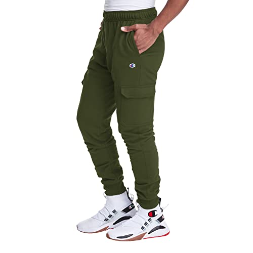 Champion Cargo, Powerblend, Fleece Midweight Men's Joggers (Reg. Or Big & Tall), Army C Patch Logo, X-Large #TOP2