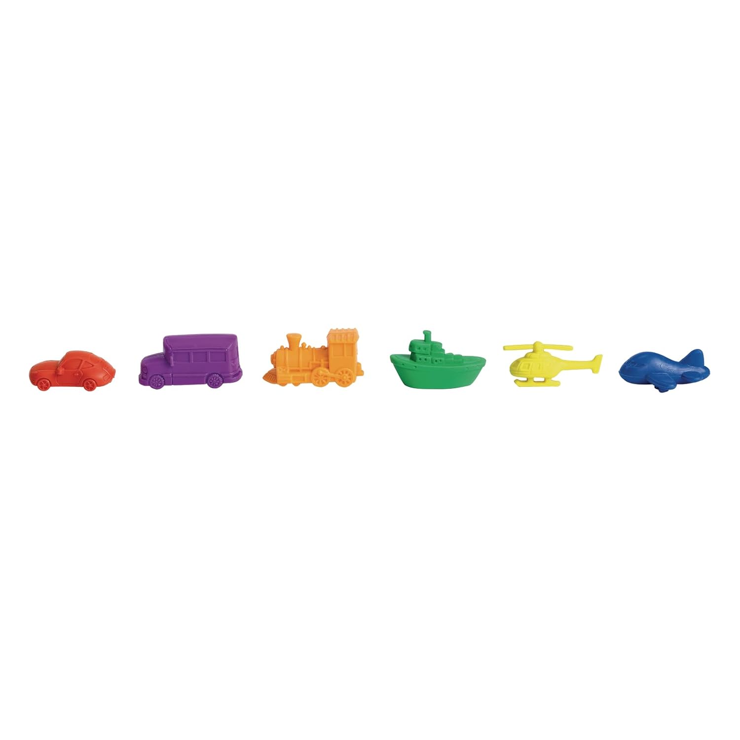 Excellerations Math Manipulatives Set of 72 Transportation Vehicle Counters 1-1/2 inches -2 inches, STEM Educational Toys for Mathematics, Preschool