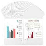 GBACHOOSE 50 Stück Dokumentenmappe A4 Weiß, Präsentationsmappe A4 aus 350 g Karton, Weiße Mappe...