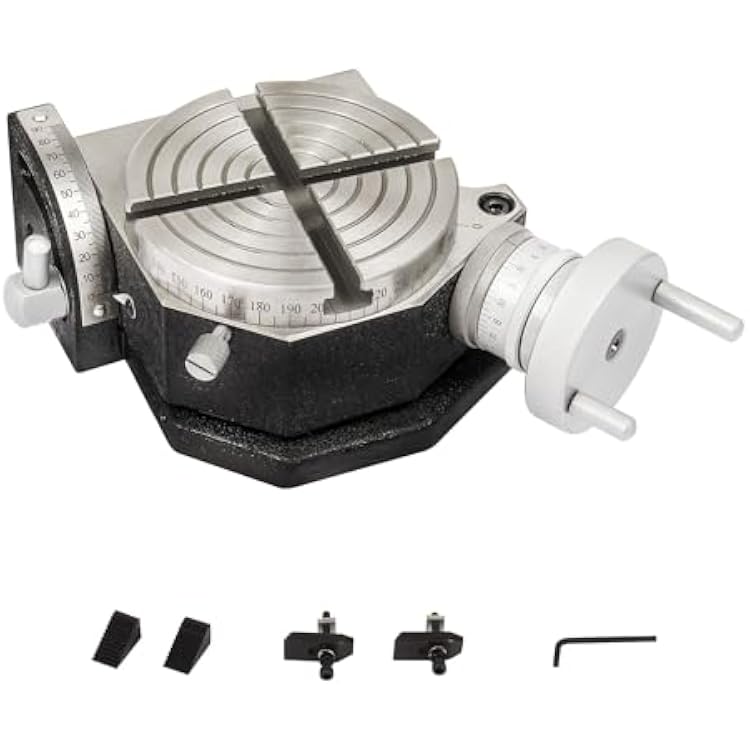 KAKA INDUSTRIAL M-TSK-4 Mini Series Rotary Table,4 in Rotary Table with set of clamps
