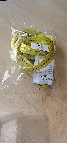 Foto von ENJOHOS1.8M Fallschutz Absturzsicherung Polyester Bandschlinge Lagerkraft 100KG mit Legierungsstahl Karabinerhaken für Outdoor Baumklettern Bergsteigen Rettungsdienst Blau(Seillänge 1.8M) (Gelb)