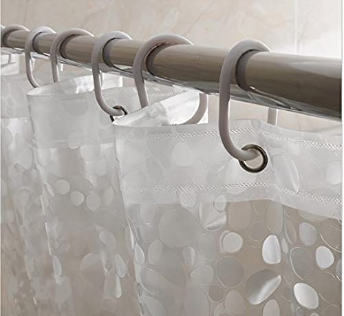 Image of PVC Shower Curtain with 3D Coin Design (CUR-3D-7FT) for Bathroom Size 7 Foot