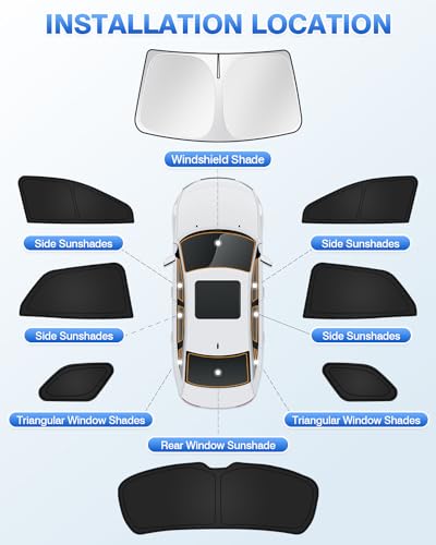 Image of Canvcle Window Shades for 2024-2026 Chevrolet /Chevy Blazer EV (NOT for Blazer) Accessories Windshield Sun Shade Side Rear Window Covers Sunshade Sun Shield Privacy for Camping Keep Car Cool Black 8PCS