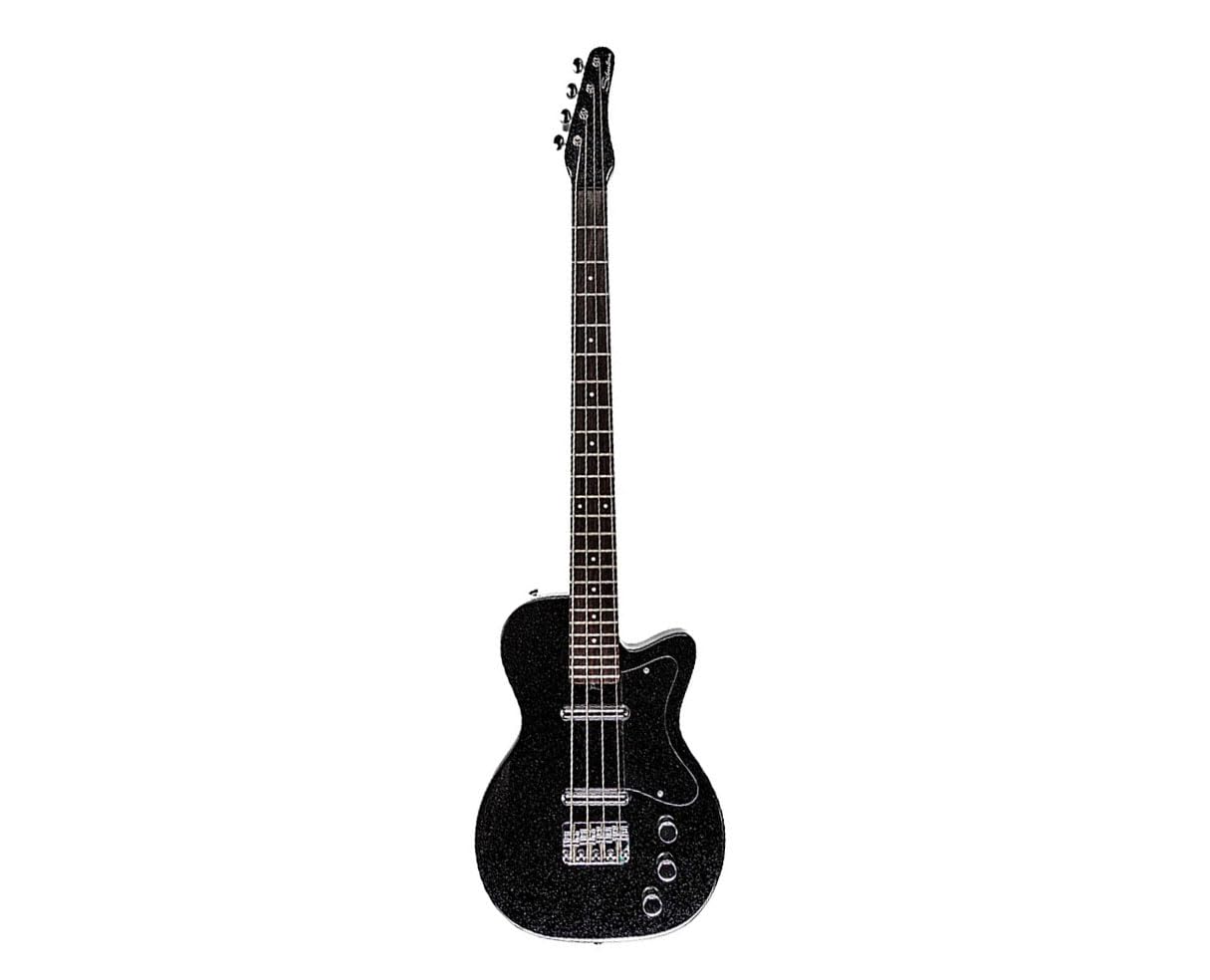 Silvertone 1444 Classic Series Short Scale Bass - Black Silver Flake