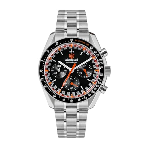 Image of watchdives WD1863 Men Chronograph Watch Japan VK63 Quartz Sports Watches 40mm Bubble Sapphire Crystal Wristwatch 100M Dive Watch