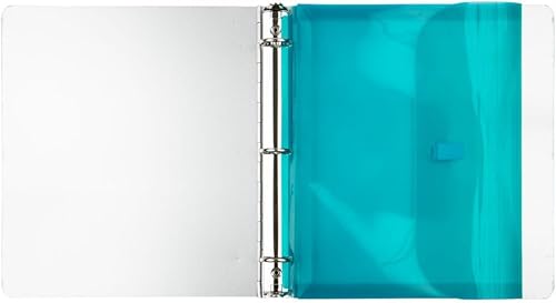 Miniatura 33 de JAM PAPER Sobres de plástico de 3 agujeros con cierre de gancho y bucle, folleto de cartas, 9 1/2 x 11 1/2 con expansión de 1 pulgada, color verde