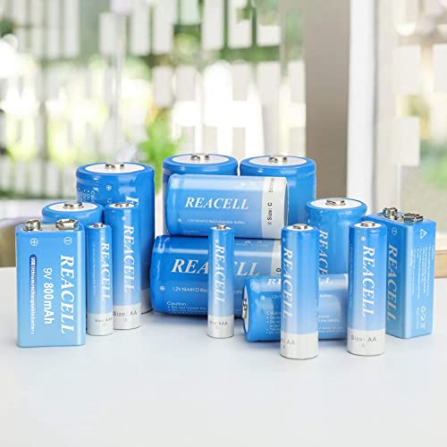 4 Pack Usb Rechargeable 9V Lithium Batteries, Reacell Long Lasting 800Mah / 7200Mwh 9 Volt Rechargeable Battery 1.5 Hours Quick Fully Charge With Led Indicator #TOP7