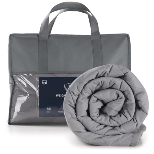 Blumtal Manta lastrada 135x200 cm - Manta de relajación con Material Exterior 100% algodón - Manta lastrada 7kg - Manta terapéutica 135x200 con Relleno de Perlas de Vidrio para Dormir antiestrés