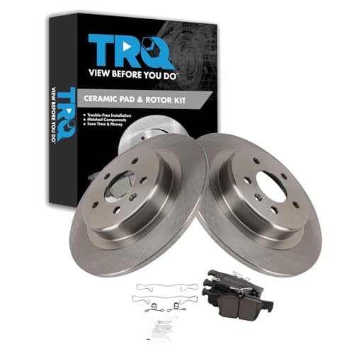 Image of TRQ Rear Brake Pad and Rotor Set Ceramic Compatible with 2016-2018 Buick Envision