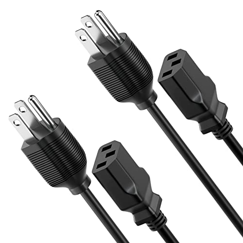 QYD Computer Monitor TV Replacement Power Cord 10ft 3 prong power cord Compatible with Apple Dell HP ASUS Lenovo Samsung SONY Philips Acer Dell LG Compaq etc - 2pcs
