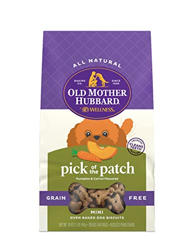 Old Mother Hubbard By Wellness Pick Of The Patch Grain Free Natural Dog Treats, Crunchy Oven-Baked Biscuits, Ideal For Training, Mini Size, 16 Ounce Bag #TOP4