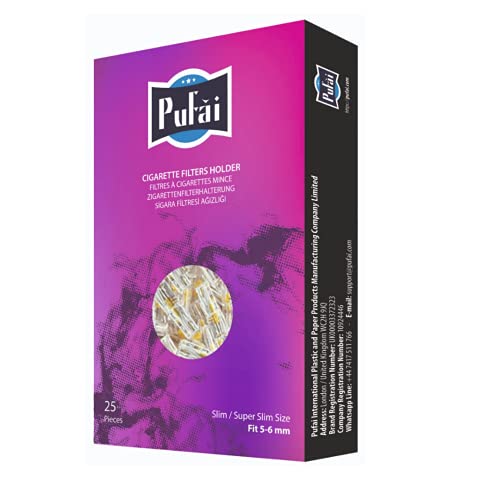 Slim Sigara Filtresi Tar Katran Süzer Ağızlık 5 mm 6 mm Uyumlu 25 Adet 1 Kutu Mor