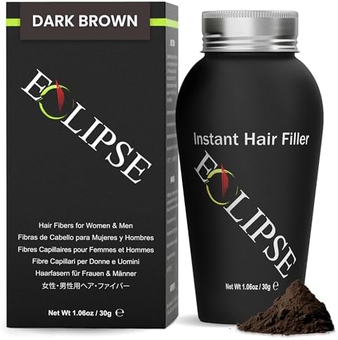 ECLIPSE Hair Fibers, Dark Brown, Conceals Visible Hair Loss, 30g