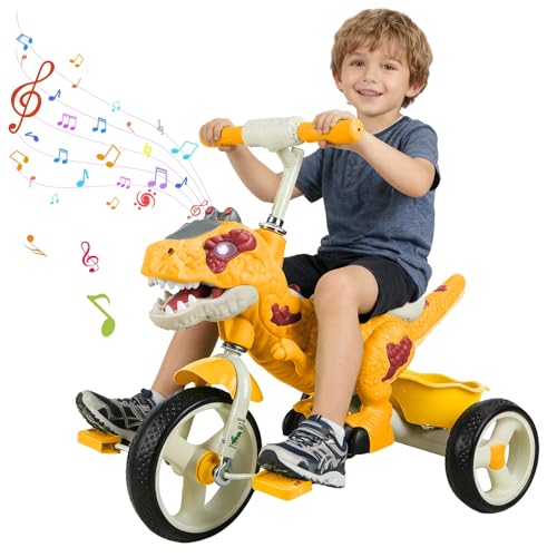 Dinosaur Toddler Tricycle for 2-7 Years Old, Kids Trike with