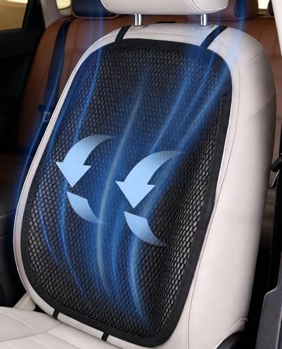 Summer Cool 3D Air Mesh Breathable Vented Car Seat Cushion Pad,Universal Auto Back Cooling Ventilated Seat Cover for Car SUV Truck Van Pickup for Driving Seat(Black, 1 Pack Back Cushion)