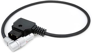 D-tap to Rotatable 2-Pin Right Angle Flexible Power Cable for Teradek SmallHD ARRI RED Form Gold V-Mount Dtap to 0B 2-Pin Male Plug