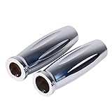 Goldfire Chrome Old School Motorcycle 7/8' Hand Grips for 22mm Handlebar Motorcross Fits for Scooter Custom Sport Street Bike Accessories