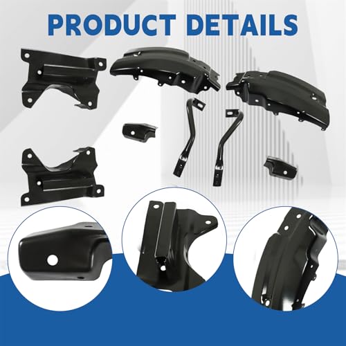 Silscvtt Front Bumper Brace Bracket Black 8PCS Replacement for Chevy Silverado 1500 2007-2013 Replacement for GM1066180 GM1067180 GM1066179 GM1067179 GM1042107 GM1043107 GM1004148 GM1005148 by Silscvtt - Image 4