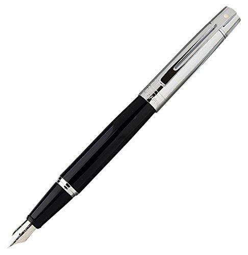 Amazon.co.jp: Sheaffer 300 光沢ブラック ゴールドトリムペンとレザー