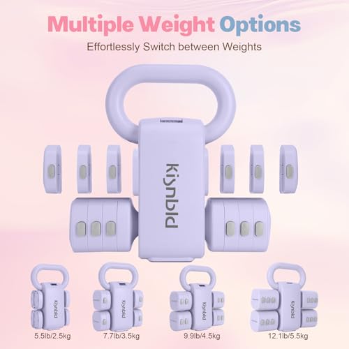 Image of kisnbld Adjustable Dumbbell Set of 2, 4 in 1 Free Weights Dumbbells Set for Women with Fast Adjustment, Each 2lb 3lb 4lb 5lb Hand Weights Set for Home Gym & Outdoor Exercise Training