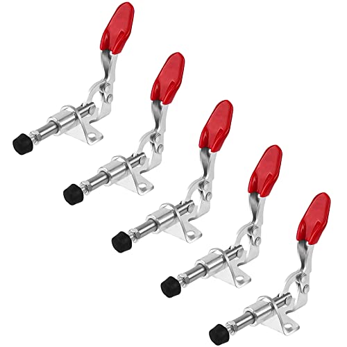 DMZK 5 Pcs Abrazadera de Palanca Horizontal, Cierre de Metal GH-301AM Bloqueo de Tensión, para Cajas de Gabinete, Puerta de Maletero, Liberación Rápida Herramienta, 45kg/99lbs