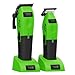 TPOB Slime Play Barber Hair Clippers & Trimmer for Men 7500 RPM with Rubber Grips (Green 2 Set)