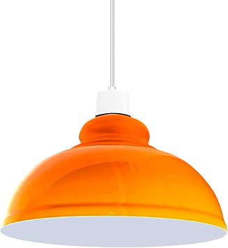 Metal Lamp Shades, 11.41" Orange Lampshades for Ceiling Lights, Table Lamps & Floor Lamps, Light Shade Ceiling for Living Room, Bedroom, Kitchen, Hallway, Office, Home D cor