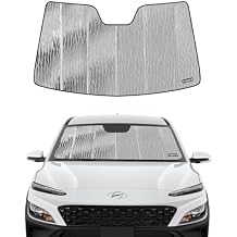 Pigenius Windshield Sunshade for Hyundai Kona 2018-2023 with Sensor Housing, Reversible Silver/Black