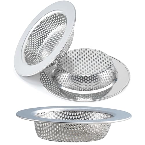 Honmein 3 Pcs Sink Strainer for Most Kitchen Sink Drain Basket, Upgraded Double-Layer Safe Design Kitchen Sink Strainer (4.5 Inch)
