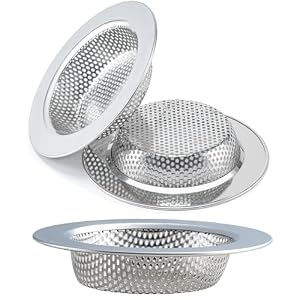 3 Pcs Sink Strainer for Most Kitchen Sink Drain Basket, Upgraded Double-Layer Safe Design Kitchen Sink Strainer (Outer Diameter 4.5 Inch)